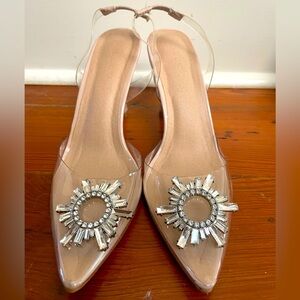 Billini Clear Nude Stiletto, Size 10, worn 3 times.